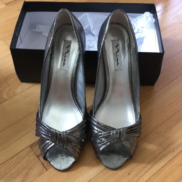 gunmetal sandals low heel